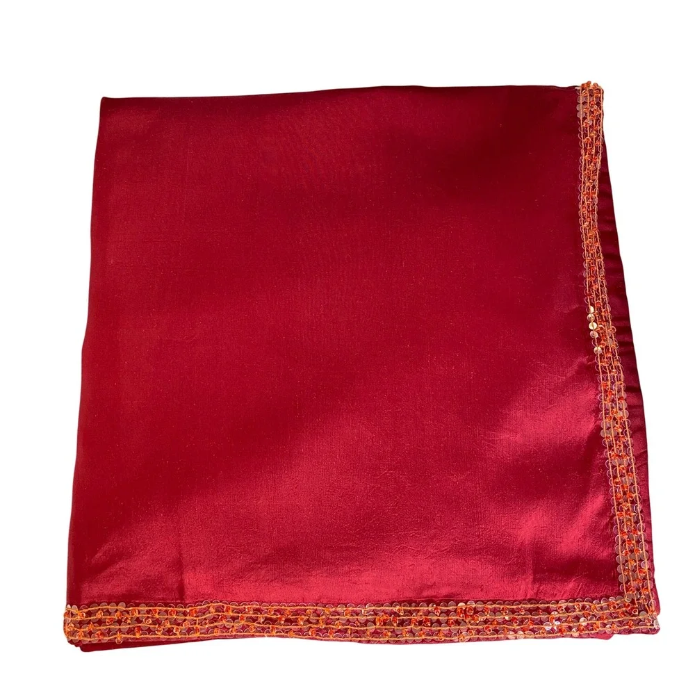 NWT‎ Soft Surroundings Luxury Silk Beaded Valencia Euro Pillow Shams 2 Garnet
